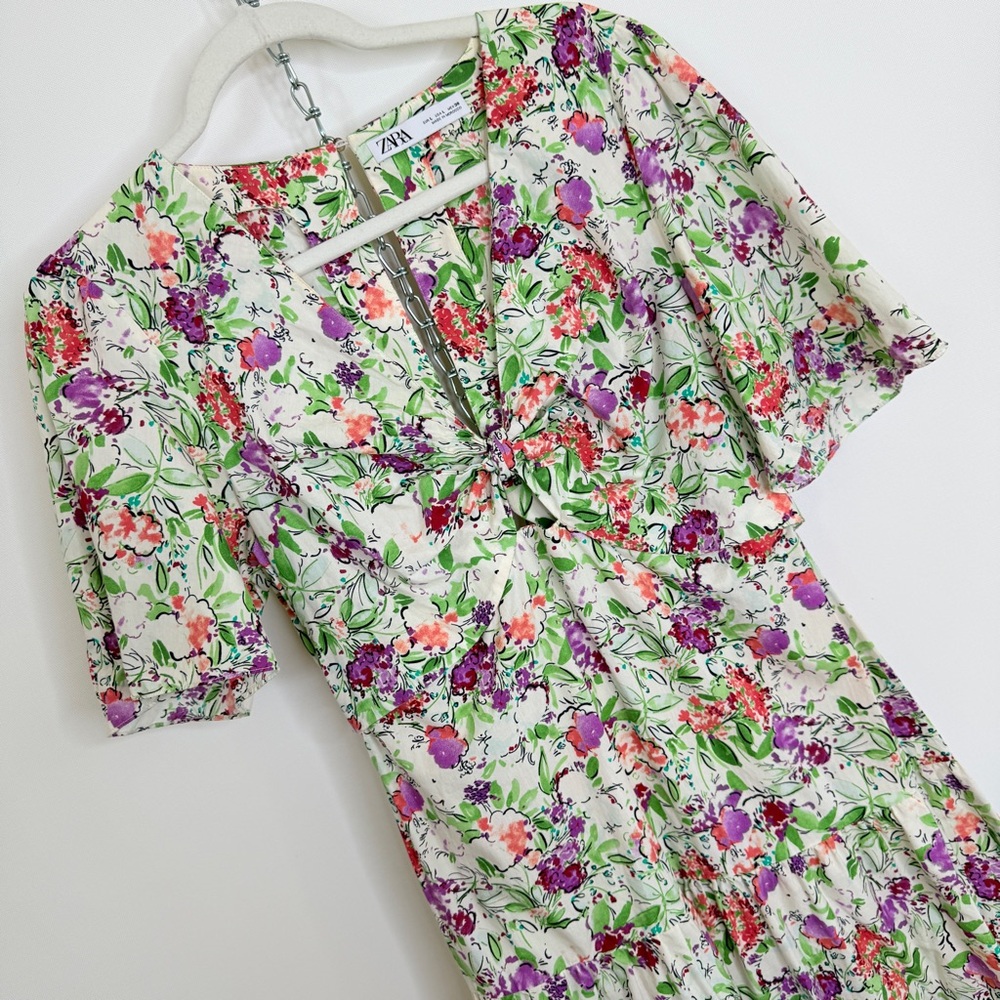 Zara maxi floral dress size L - Picture 4 of 10